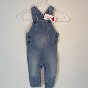 Joe Fresh Toddler Blue Striped Overalls size 18-24 months